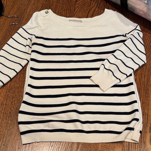 Banana Republic Sweaters - Banana Republic Navy and Cream Striped Sweater